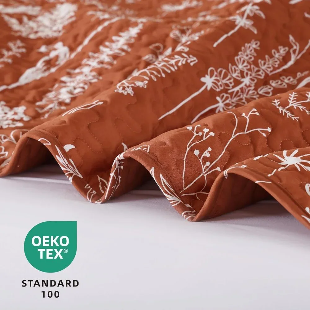 New Quilts Queen Size Floral Bed Spread Terracotta Quilts Queen Size